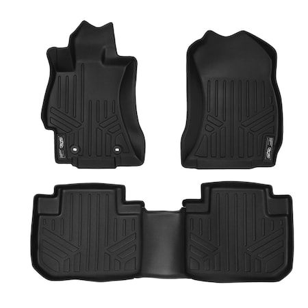 Smartliner SA0169-B0169 Custom Fit 2 Row Floor Mats Liner Set for 2014-2018 Subaru Forester, Black SA0169/B0169